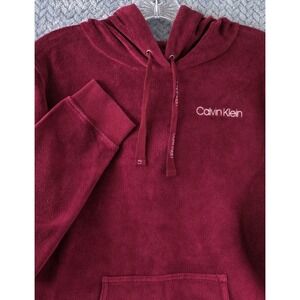 Calvin Klein Sleepwear Women's Size XL Maroon Fleece Pullover Hoodie Pocket